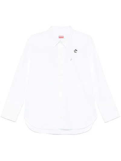 Kenzo Floral-detail Shirt In White