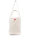 KENZO FLORAL-EMBROIDERED COTTON TOTE HANDBAG FOR WOMEN FROM FW23 COLLECTION