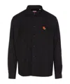 Kenzo Floral Embroidered Long-sleeved Shirt In Black