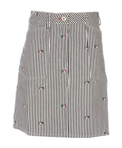 KENZO KENZO STRIPED MIDI SKIRT