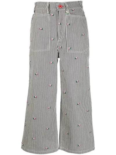 Kenzo Denim Stripes Relaxed High Rise Jeans