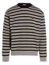 KENZO KENZO FLORAL EMBROIDERED STRIPED KNITTED SWEATER