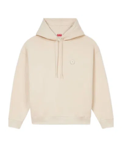 Kenzo Floral Embroidery Hoodie In Nude