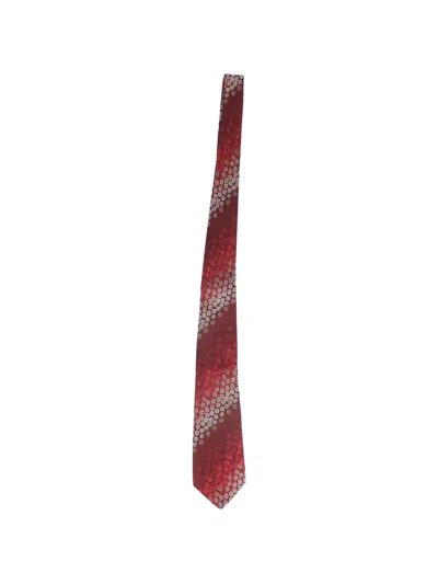 Pre-owned Kenzo Floral-embroidery Tie In Red