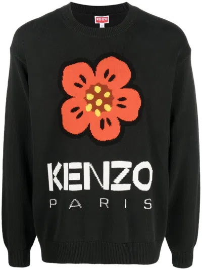 Kenzo Boke Flower Cotton Sweater For Men In Black