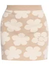 Kenzo Floral Intarsia-knit Skirt In 中性色
