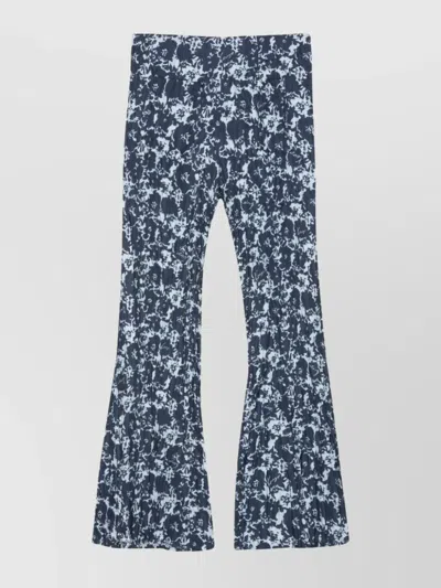 Kenzo Floral Logo Print Trousers In Blue