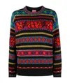 Kenzo Floral-pattern Panelled Jumper In Black