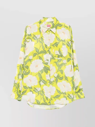 KENZO FLORAL PATTERN SLEEVED TOP