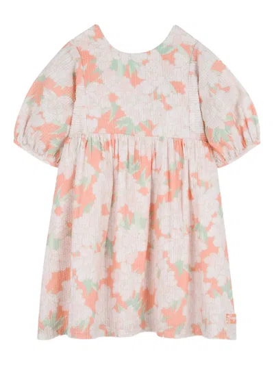 Kenzo Kids' Floral-print Casual Dress In Pink