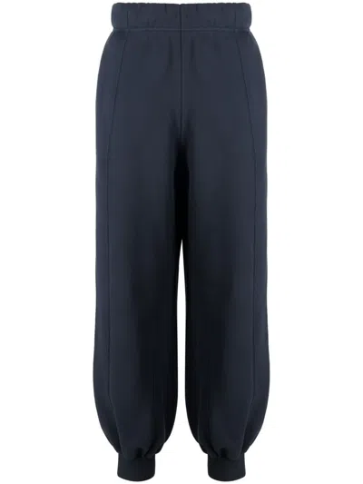 Kenzo Floral-print Cotton Track Pants In Blue