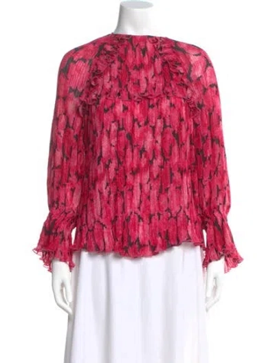Pre-owned Kenzo Floral Print Crew Neck Blouse In Multi