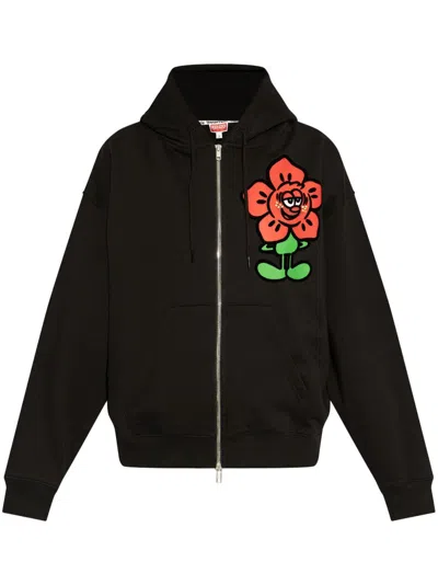 Kenzo Long-sleeved Hoodie In Black