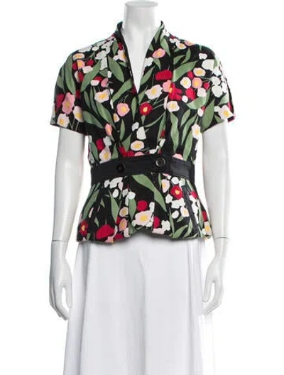 Pre-owned Kenzo Floral Print Jacket In White
