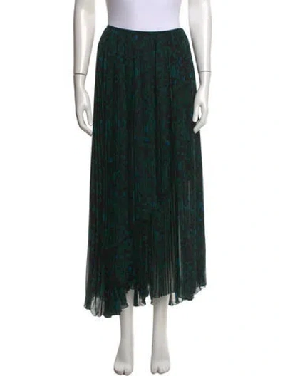 Pre-owned Kenzo Floral Print Long Skirt W/ Tags In Black/green