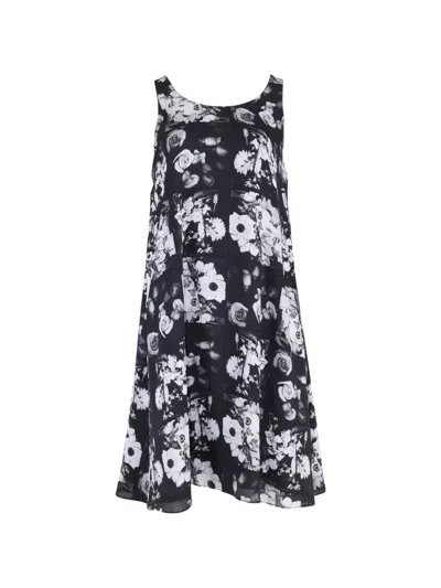 Pre-owned Kenzo Floral-print Midi Dress In Black