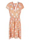 Kenzo Floral-print Midi Dress In Orange