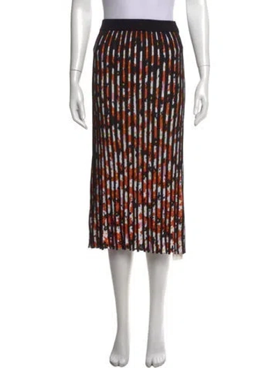 Pre-owned Kenzo Floral Print Midi Length Skirt In Black