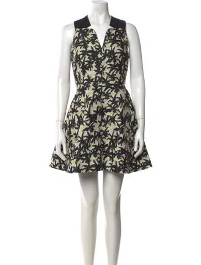 Pre-owned Kenzo Floral Print Mini Dress In Black