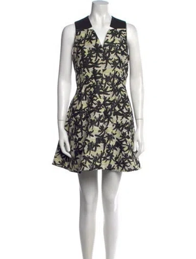 Pre-owned Kenzo Floral Print Mini Dress In Black