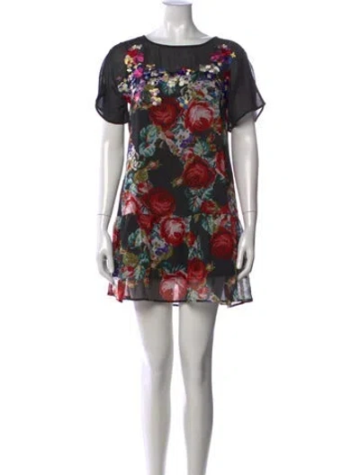 Pre-owned Kenzo Floral Print Mini Dress In Pink