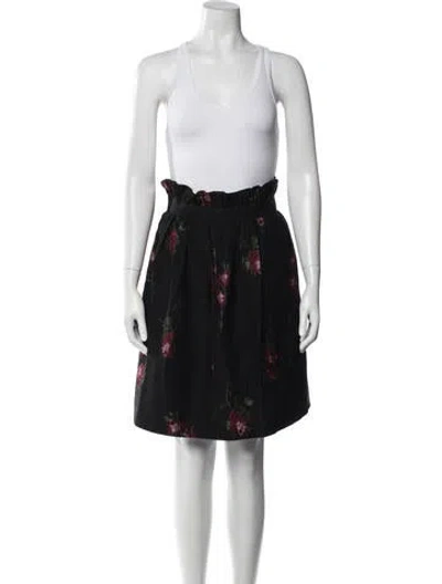 Pre-owned Kenzo Floral Print Mini Skirt In Black