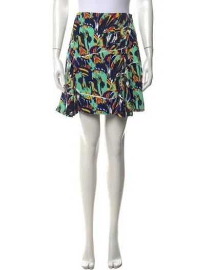 Pre-owned Kenzo Floral Print Mini Skirt In Green