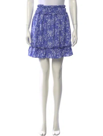 Pre-owned Kenzo Floral Print Mini Skirt In Purple