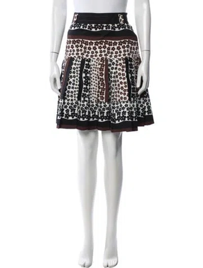 Pre-owned Kenzo Floral Print Mini Skirt In White