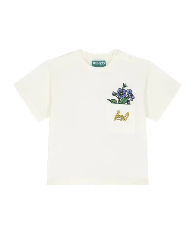 Kenzo Floral-print Organic Cotton T-shirt In White