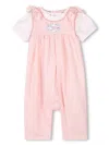 Kenzo Floral-print Overalls And T-shirt Set In Pink