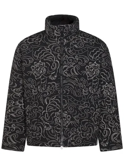 Kenzo Floral-print Padded Jacket In Black