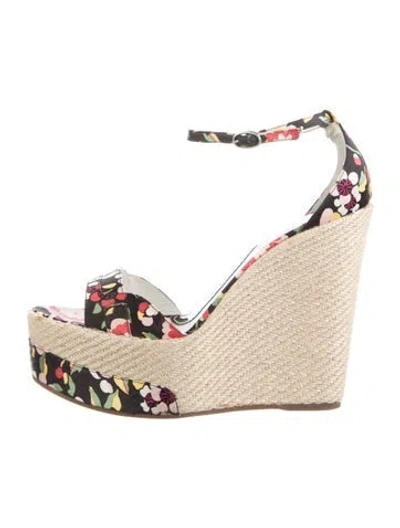 Pre-owned Kenzo Floral Print Sandals In Black