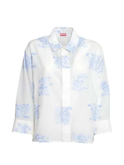 Kenzo Floral-print Shirt In White
