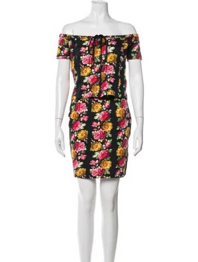 Pre-owned Kenzo Floral Print Skirt Set In Pink