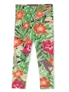 Kenzo Floral-print Tapered-leg Leggings In 绿色
