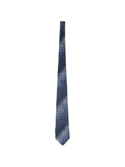 Pre-owned Kenzo Floral-print Tie In Blue