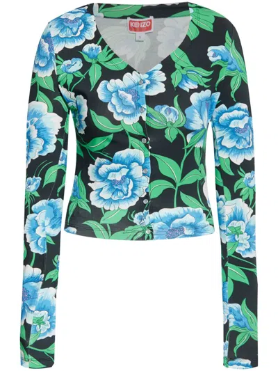 KENZO FLORAL-PRINT TOP