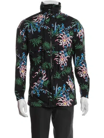 Pre-owned Kenzo Floral Print Windbreaker W/ Tags In Black