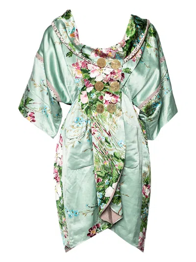 Pre-owned Kenzo Floral-print Wrap Dress