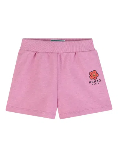 Kenzo Babies' Floral Ribbed Shorts In Pink