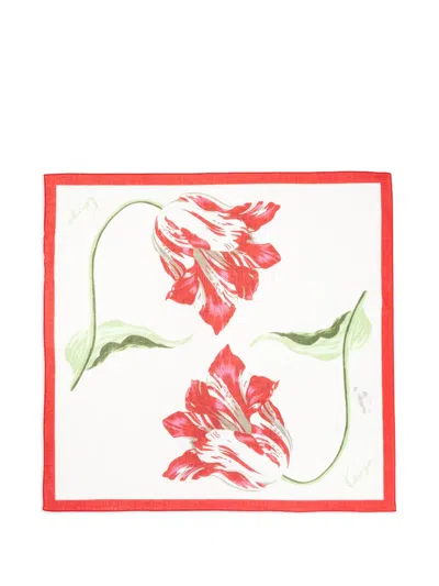 Kenzo Floral-print Scarf In White