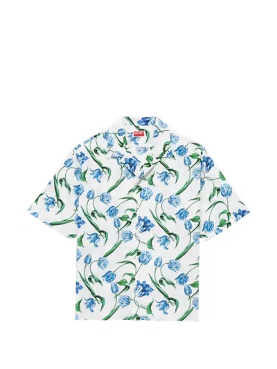 Kenzo Casual Floral Pattern Short Sleeve Top In Multi
