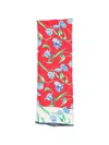Kenzo Rectangular Lightweight Scarf Floral Pattern Design In Red
