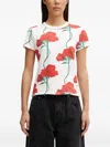 Kenzo Floral Printed Crewneck T-shirt In White