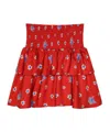 Kenzo Flounced All-over Print Skirt In Red