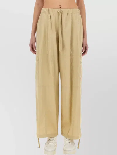 Kenzo Flower 2.0 Cargo Pants With Ankle Ties In Beige