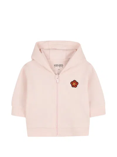Kenzo Babies' Flower Appliqué Tracksuit Set (set Of Three) In Pink