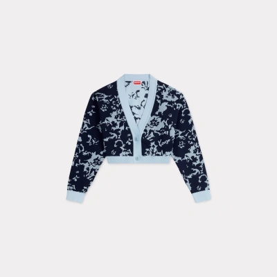 Kenzo Flower Camo' Cropped Cardigan Dark Blue