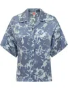 Kenzo Shirt With Flower Camo Pattern In Blue